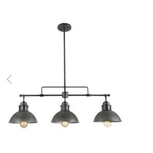 LNC Abspinim 3-Light 36-in Gary Industrial Linear Kitchen Island Light NEW